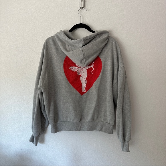 Forever 21 Cupids Club Hoodie Zip-Up Sweatshirt - Picture 3 of 7
